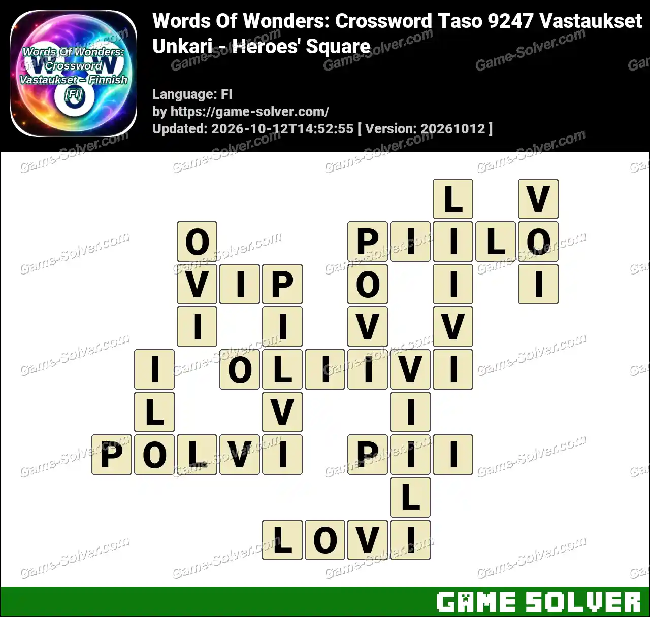 Words Of Wonders: Crossword Taso 9247 Vastaukset – Unkari – Heroes’ Square